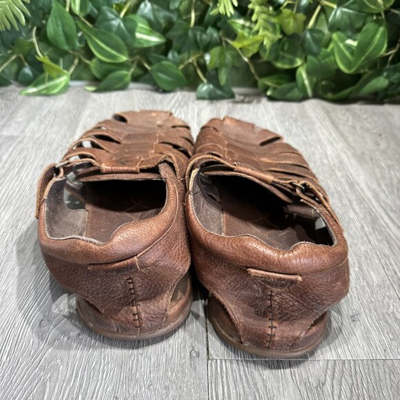 OluKai Men\'s Sz 12 Brown Leather Mohalu Fisherman Closed Toe Sandals main image 6